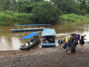river boats arriving and departing
